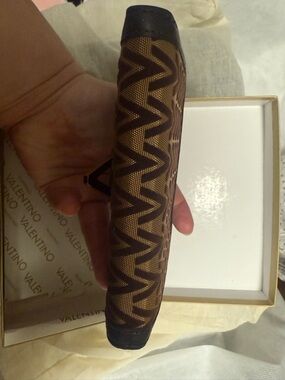 Brown Zigzag Valentino Patterned Clutch